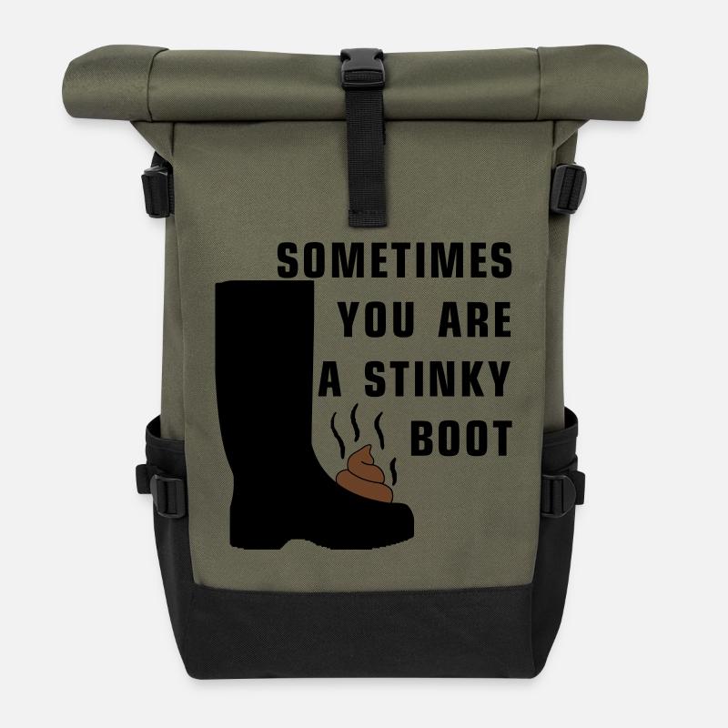 Sometimes you are a stinky boot - Rolltop Rucksack - Olive/Schwarz