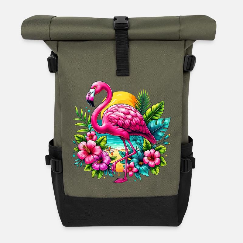 Flamingo - Rolltop Rucksack - Olive/Schwarz