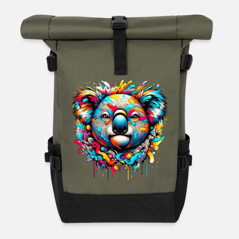 Koala - Rolltop Rucksack - Olive/Schwarz