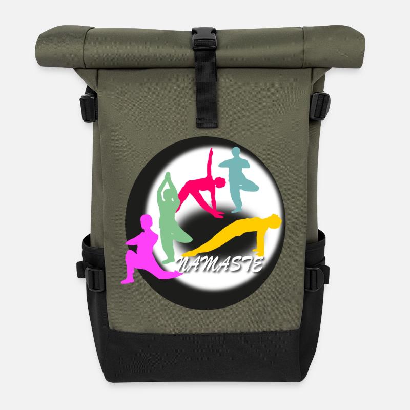 Yoga Logo - Rolltop Rucksack - Olive/Schwarz