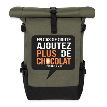 sticker Humour Plus de Chocolat - Sac à dos roll top - olive/noir - Devant