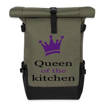 Lustige Kochschürze für Frauen - Rolltop Rucksack - Olive/Schwarz - Vorne