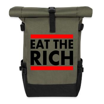 Eat the rich - Roll Top Backpack - olive/black - Front