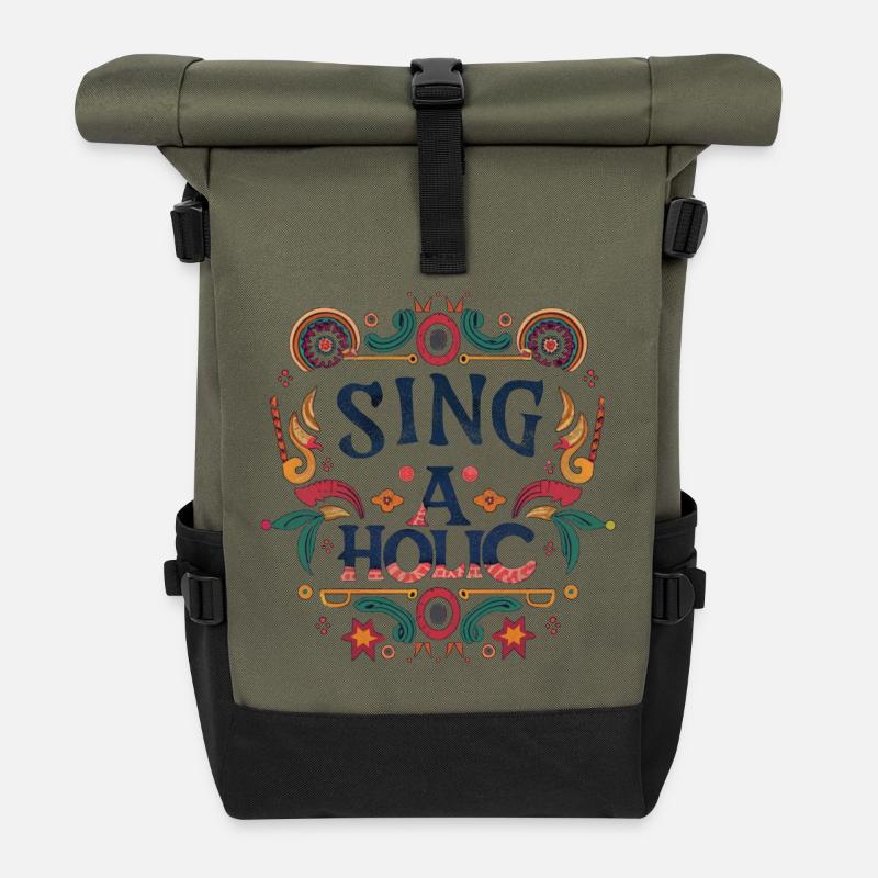 Sing-aholic - Rolltop Rucksack - Olive/Schwarz