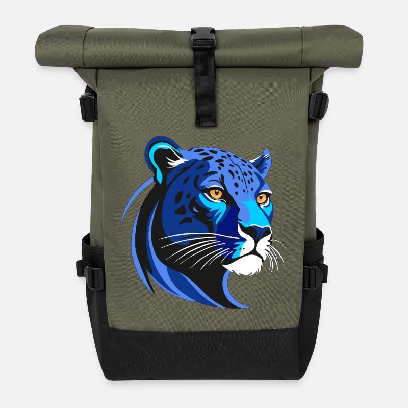 PANTER BLU - Rolltop Rucksack - Olive/Schwarz