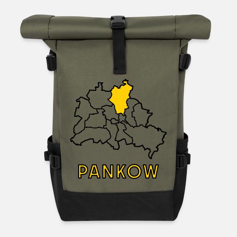 PANKOW, a district of Berlin - Roll Top Backpack - olive/black
