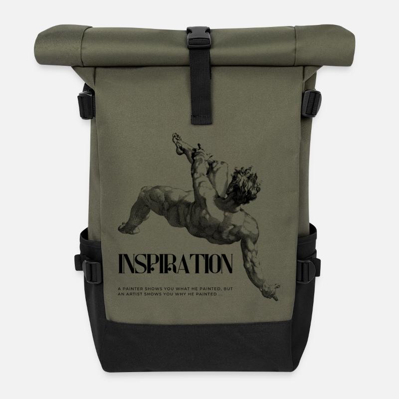 inaccessible - Roll Top Backpack - olive/black