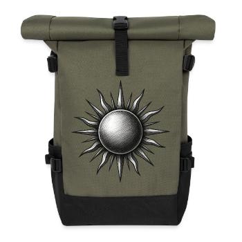Vintage Sun Star Engraving - Roll Top Backpack - olive/black - Front