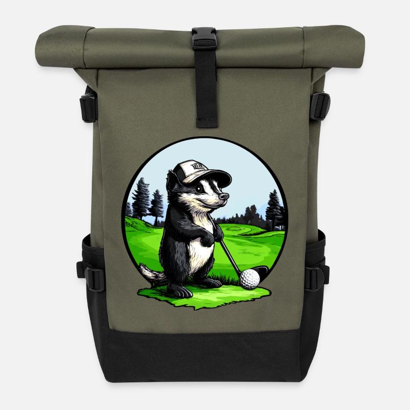 Golf Stinktier - Rolltop Rucksack - Olive/Schwarz