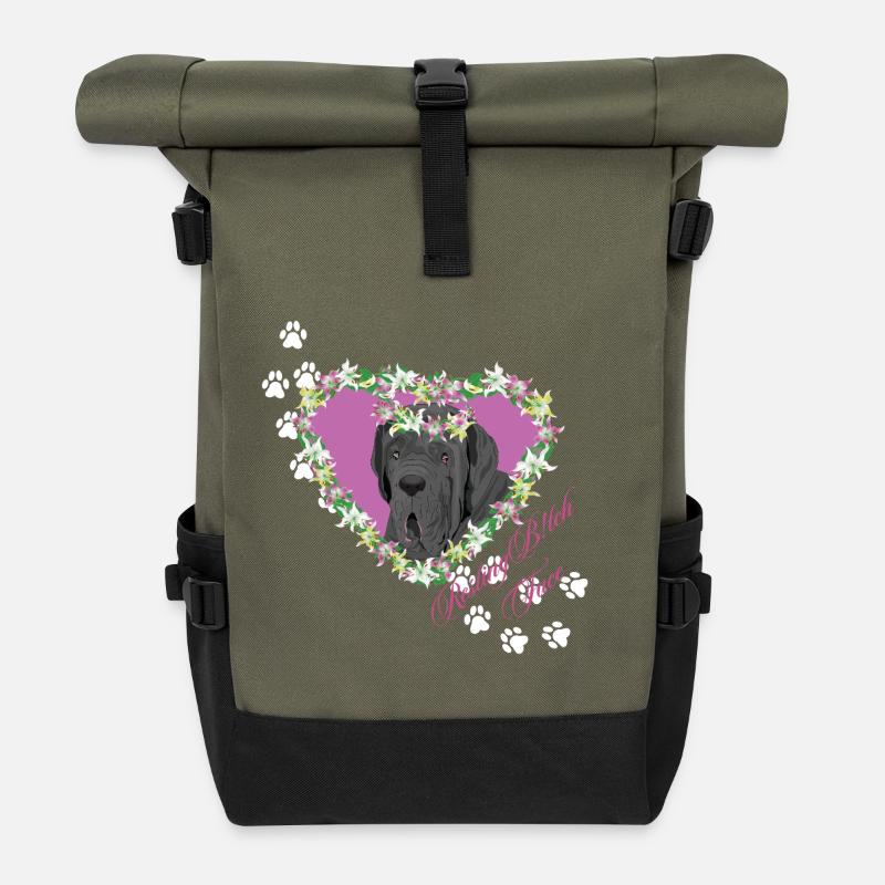 Ruhende B!tch Gesicht Neapolitanischer Mastiff - Rolltop Rucksack - Olive/Schwarz