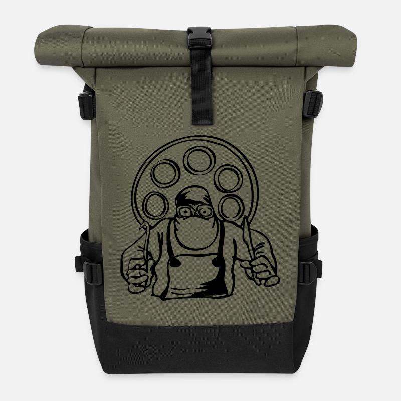 Chirurgien - Sac à dos roll top - olive/noir