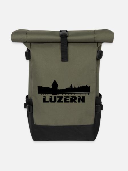Luzern - Rolltop Rucksack - Olive/Schwarz