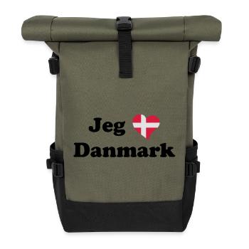 Jeg elsker Danmark - J'aime le Danemark - Sac à dos roll top - olive/noir - Devant