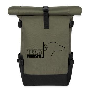 TEAM Greyhound Dogs Dog Greyhounds Wilsigns - Roll Top Backpack - olive/black - Front