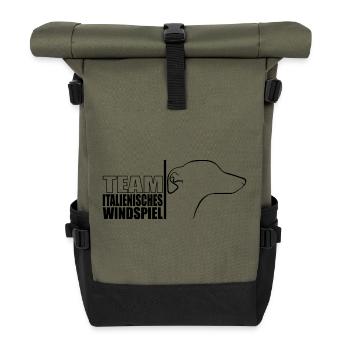 TEAM Italian Greyhound Dog Wilsigns - Roll Top Backpack - olive/black - Front