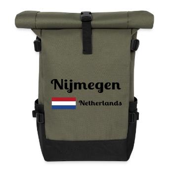 Nijmegen Netherlands - Stylish prints - Roll Top Backpack - olive/black - Front