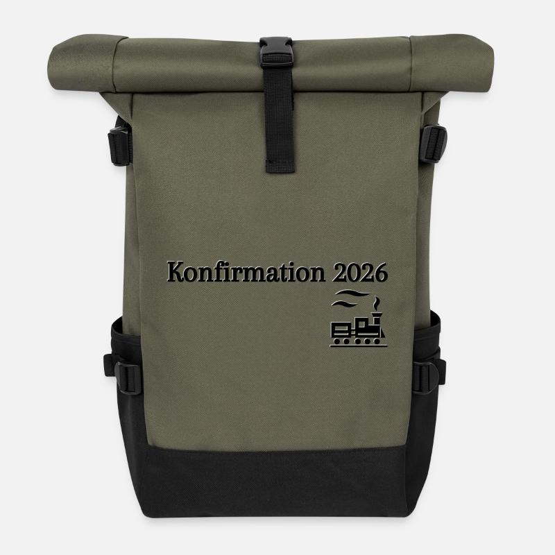 Confirmation 2026 Faith Symbol Train - Roll Top Backpack - olive/black