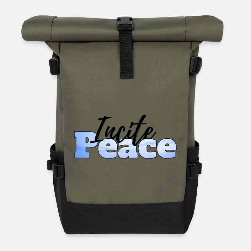 Frieden schüren - Rolltop Rucksack - Olive/Schwarz