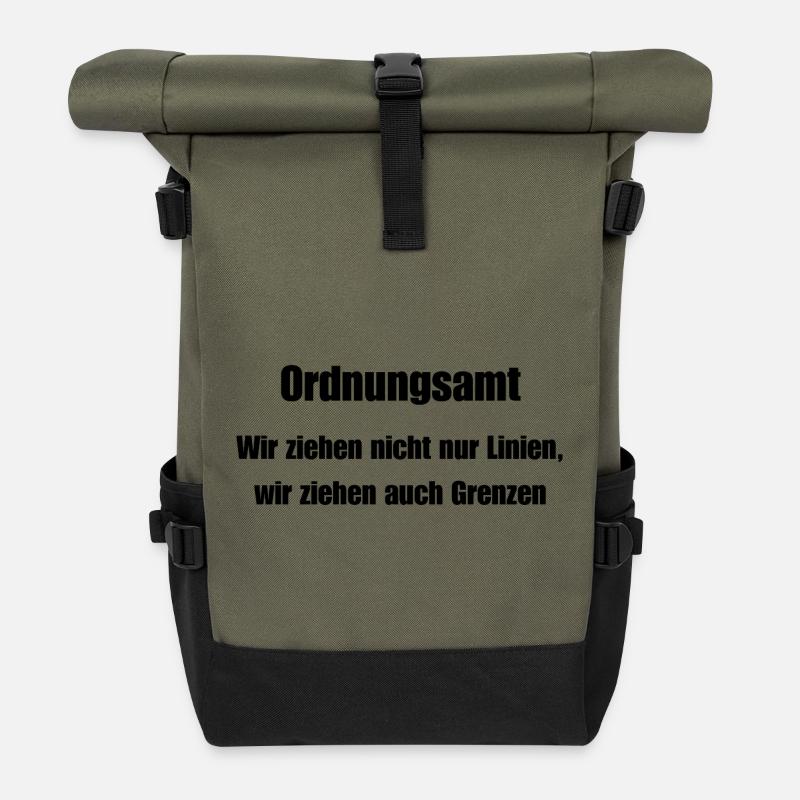 Ordnungsamt Grenzenzieher - Rolltop Rucksack - Olive/Schwarz