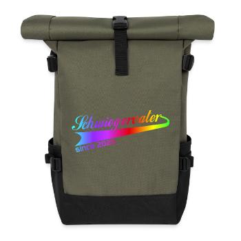 Beau-père 2026, meilleur beau-père de tous les temps - Sac à dos roll top - olive/noir - Devant