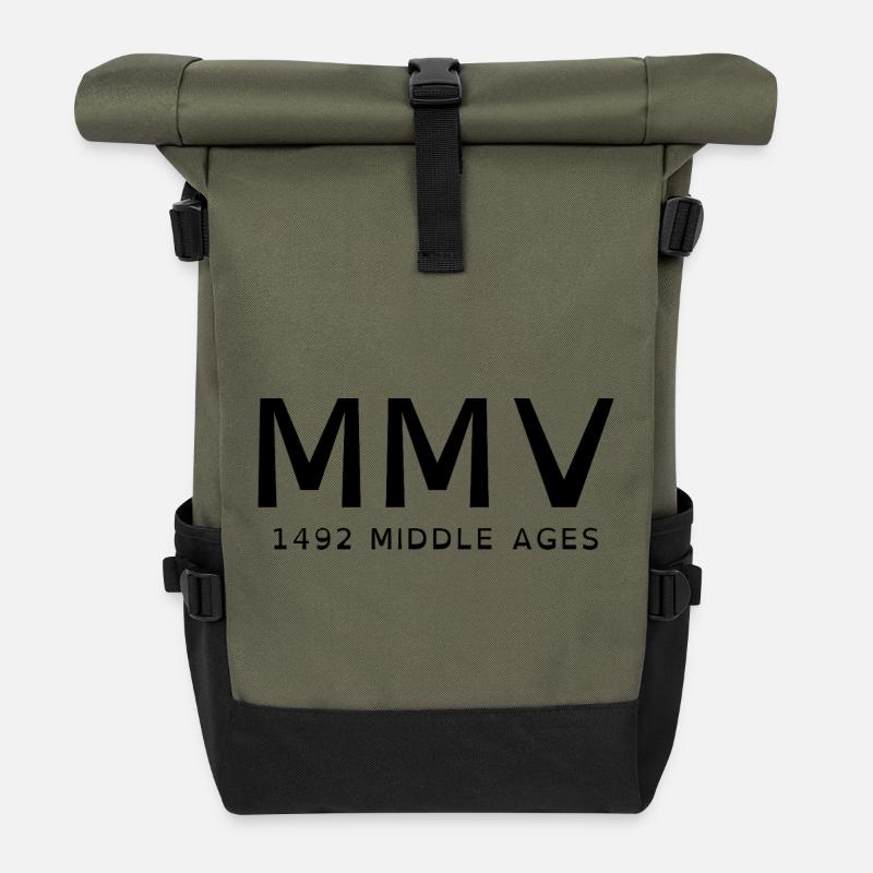 2005_LINE_black - Rolltop Rucksack - Olive/Schwarz