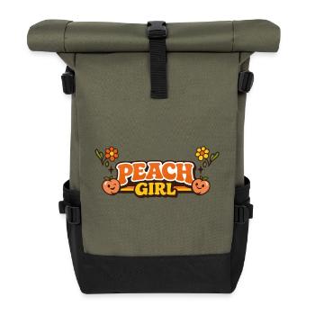 Peach Girl – Rétro Pun Pun Vibes - Sac à dos roll top - olive/noir - Devant