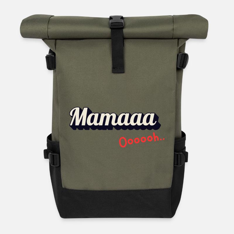 Mamaaa Ooooh - Sac à dos roll top - olive/noir