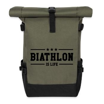 Biathlon is life - Sac à dos roll top - olive/noir - Devant