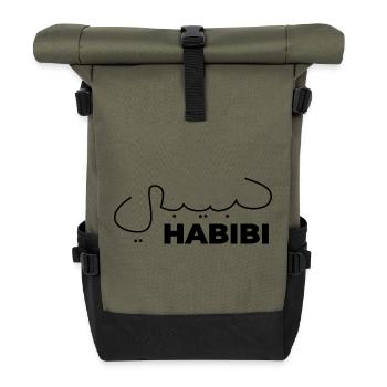 Habibi Schatz Arabischer Ausdruck Geschenk Heart - Rolltop Rucksack - Olive/Schwarz - Vorne