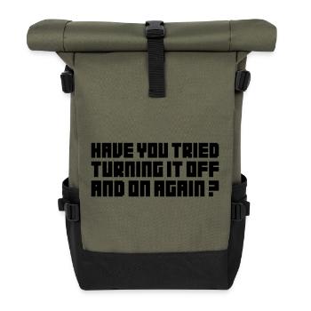 Turning It Off – Nerdiges Computer Statemen - Roll Top Backpack - olive/black - Front