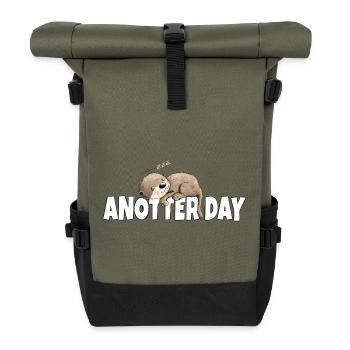 Anotter Day Otter Macht Mal Pause - Rolltop Rucksack - Olive/Schwarz - Vorne