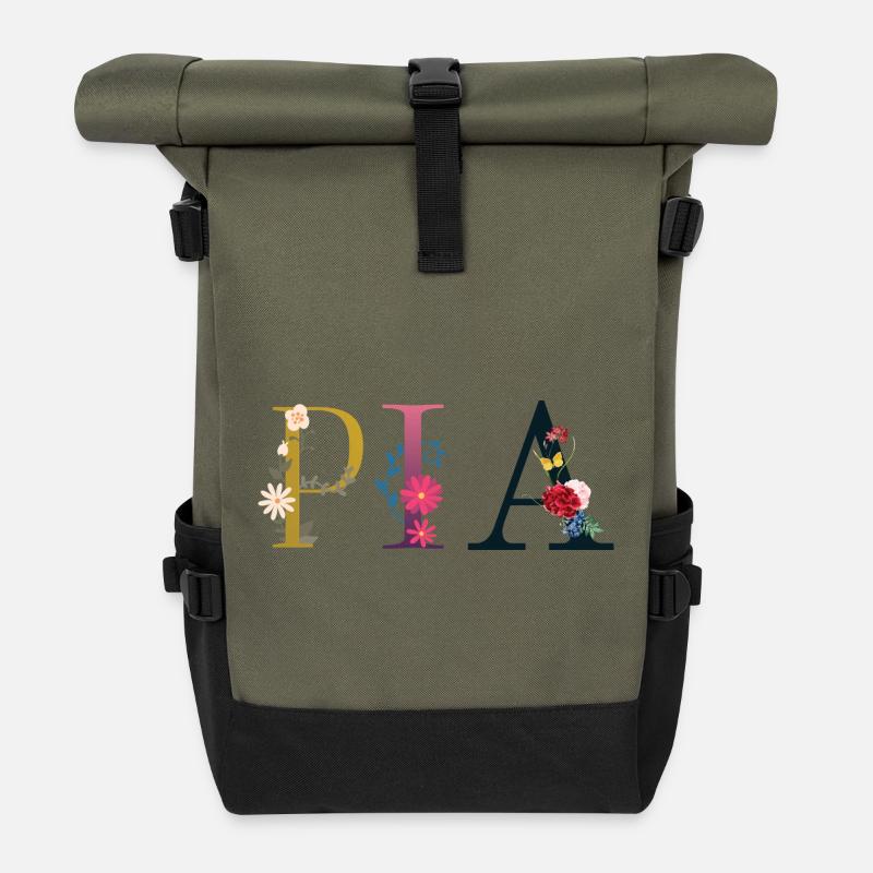 Pia - Sac à dos roll top - olive/noir