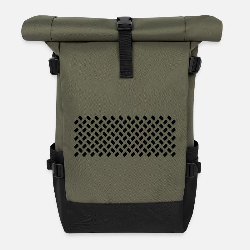 Muster aus Modulen im Rapport - Rolltop Rucksack - Olive/Schwarz