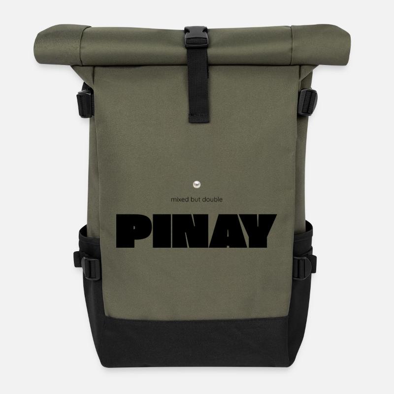 Mixed but Double – Pinay Diversity Statement - Rolltop Rucksack - Olive/Schwarz