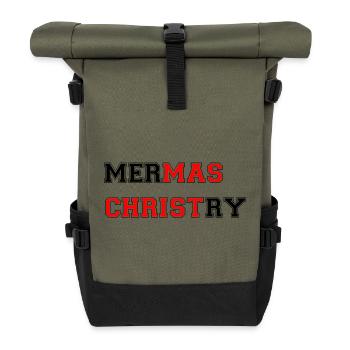 merry Christmas - Roll Top Backpack - olive/black - Front
