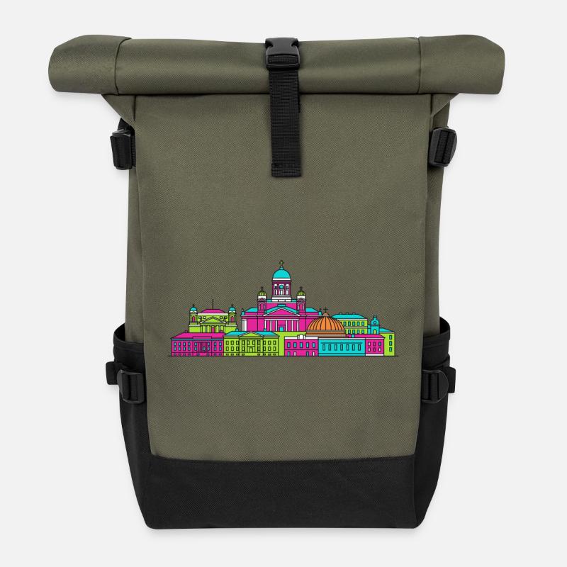 Horizon de la cathédrale d’Helsinki Art moderne en ligne - Sac à dos roll top - olive/noir