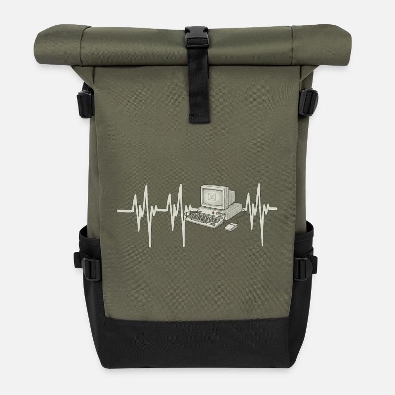 Ordinateur Heartbeat - Sac à dos roll top - olive/noir