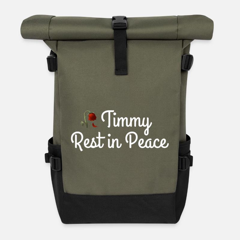 Timmy Wal Shirt Gift - Roll Top Backpack - olive/black