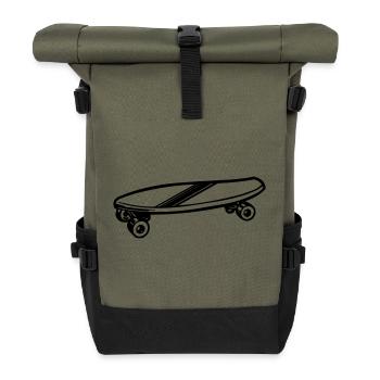 Skateboard Symbol - Rolltop Rucksack - Olive/Schwarz - Vorne