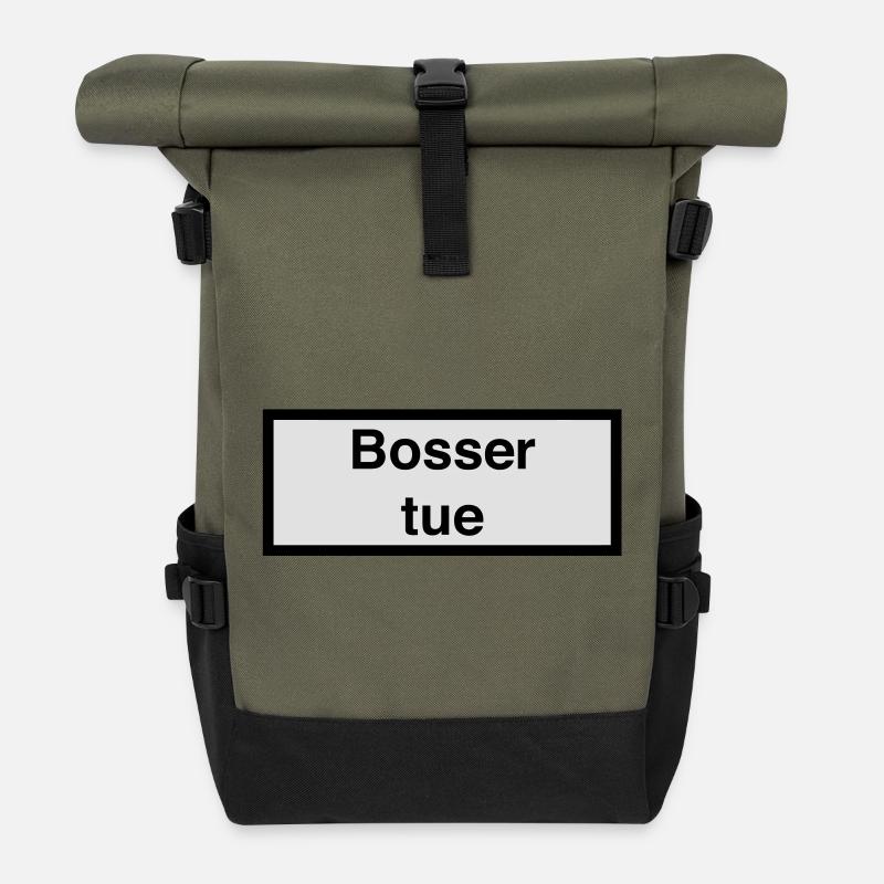 Bosser tue :) - Sac à dos roll top - olive/noir