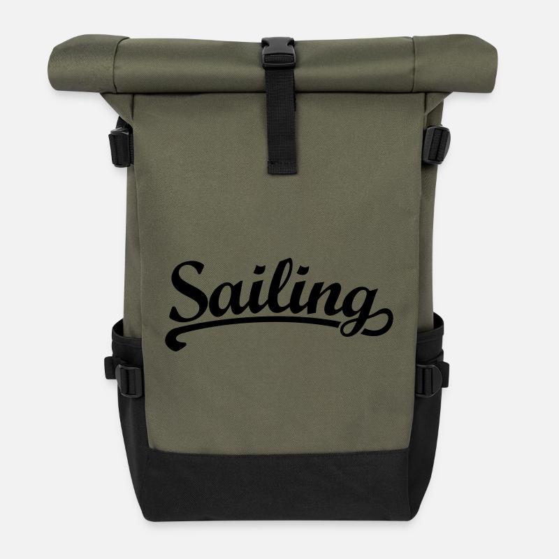 Sailing - Design for Sailors - Roll Top Backpack - olive/black