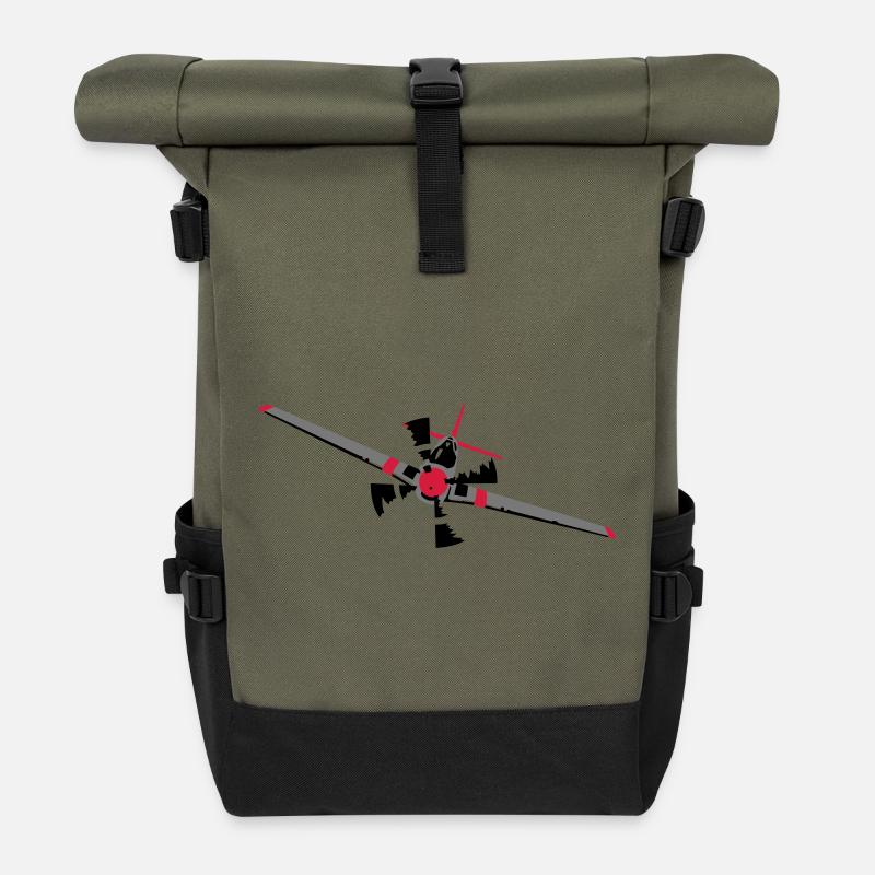 Flugzeug - Rolltop Rucksack - Olive/Schwarz