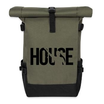 house - Roll Top Backpack - olive/black - Front