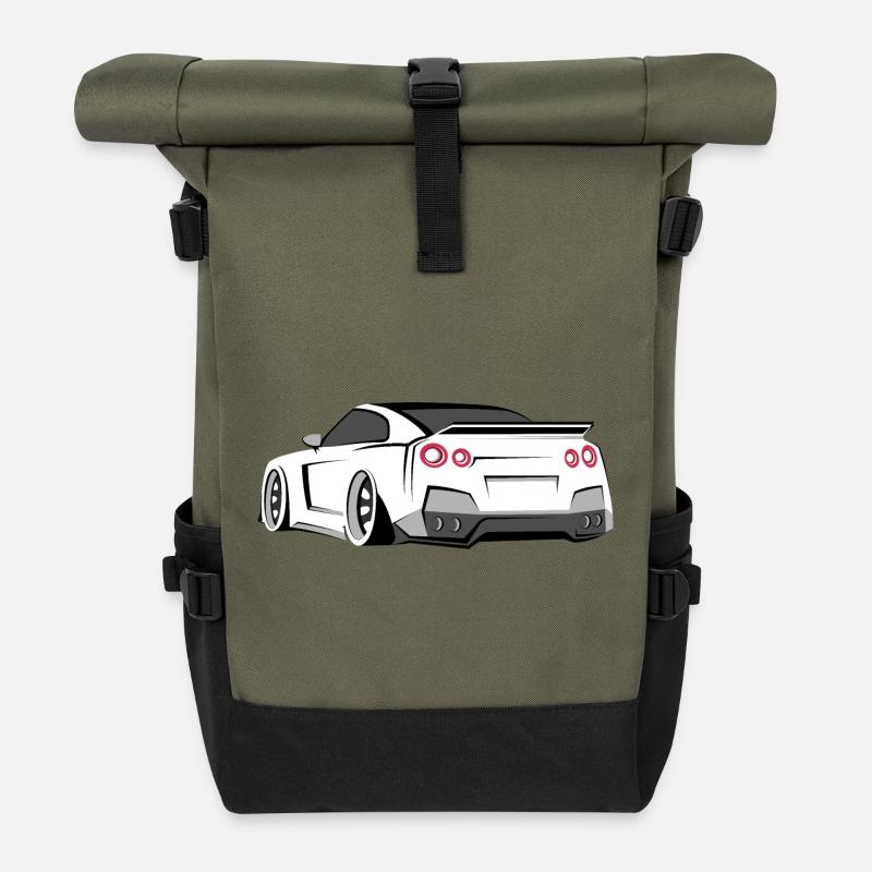 gtr racing tuner symbol geschenkidee - Rolltop Rucksack - Olive/Schwarz
