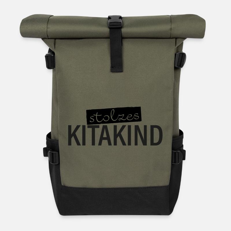 Proud Kitakind Kindergarten Kita - Roll Top Backpack - olive/black