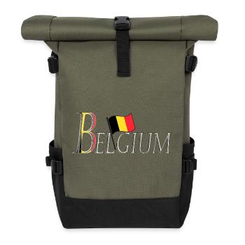 Drapeau Belgium une apparence patriotique élégante - Sac à dos roll top - olive/noir - Devant