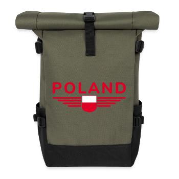 Ich liebe Polen, Eleganz Stil Design T-Shirt - Rolltop Rucksack - Olive/Schwarz - Vorne