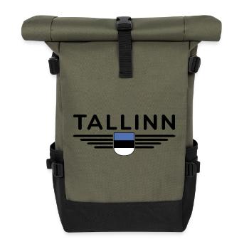 Tallinn T-Shirt – Pour les fans de la capitale - Sac à dos roll top - olive/noir - Devant
