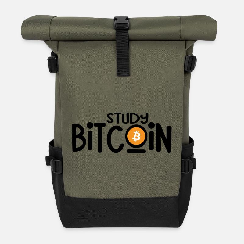 Study Bitcoin - Rolltop Rucksack - Olive/Schwarz