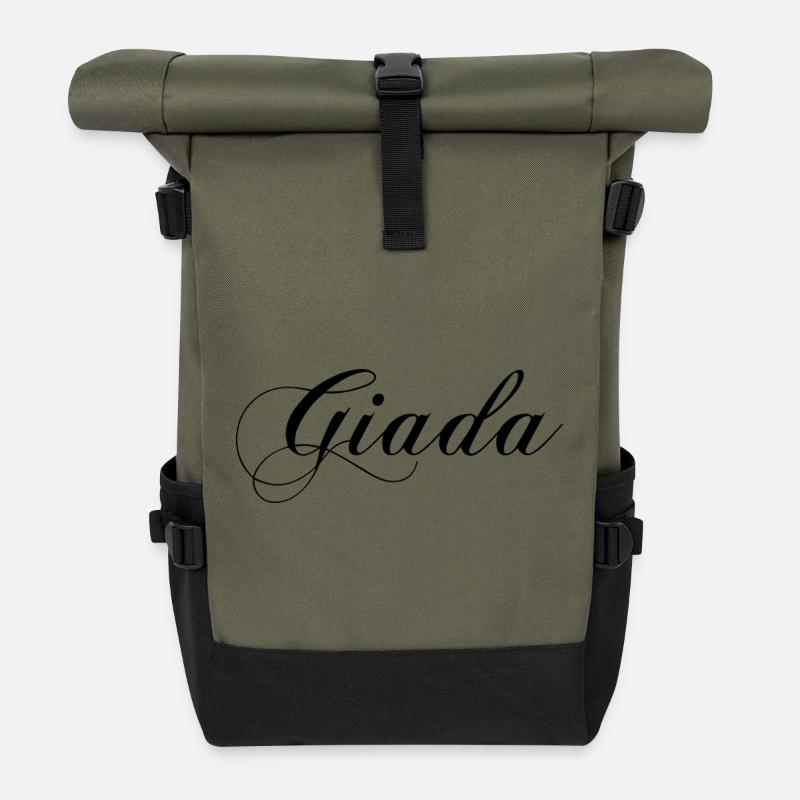 Jade Custom Products - Roll Top Backpack - olive/black